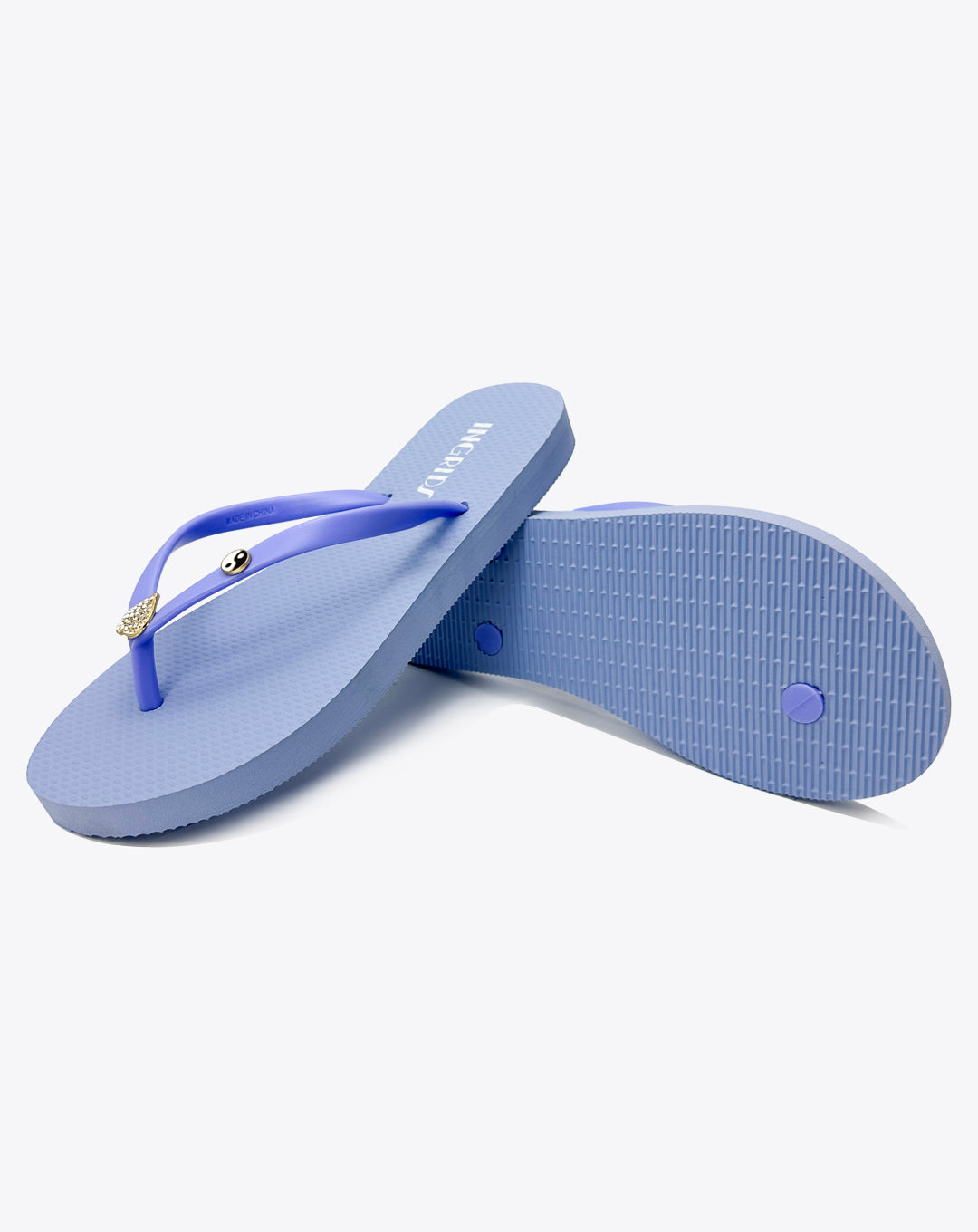 Women’s Blue Flip Flops with Minimalist Heart Charms – Cute & Chic Summer Sandals