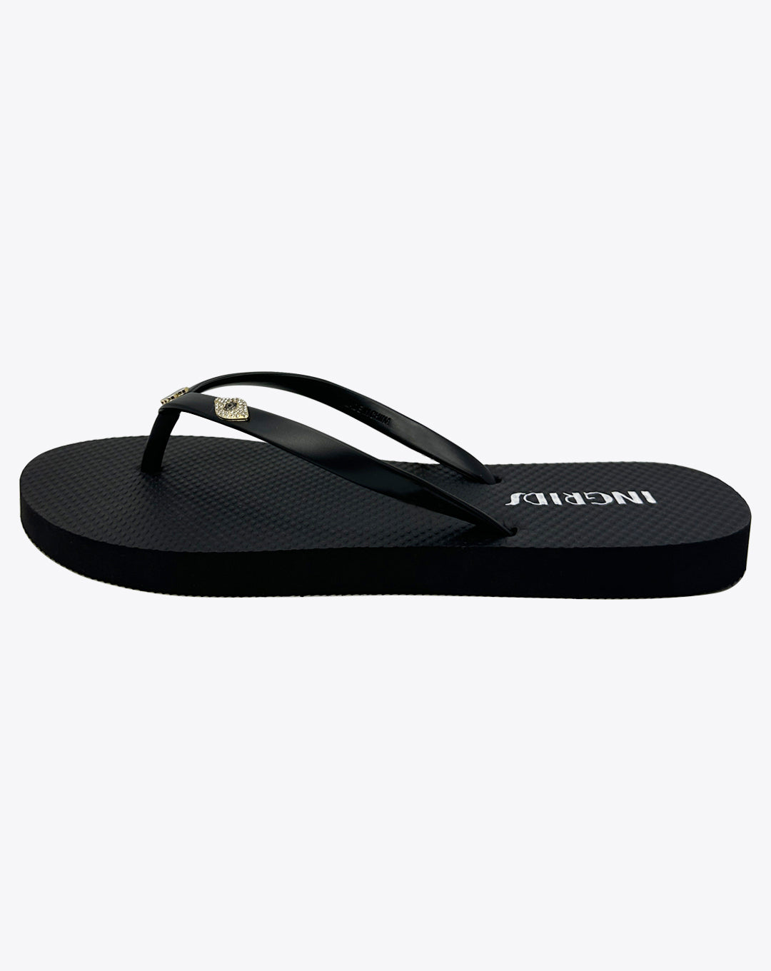 Women’s Black Summer Flip Flops with Cute Clover Charms – Strapless Edition